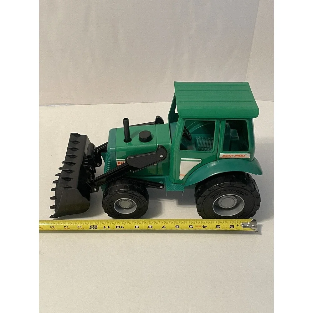 1998 MIGHTY WHEELS DIECAST GREEN FRONT LOADER BLUE RIDGE FARM GREAT TRACTOR‎